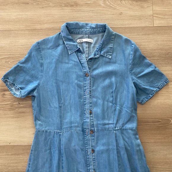 ZARA DENIM MAXI DRESS MEDIUM SIZE - Picture 3 of 12